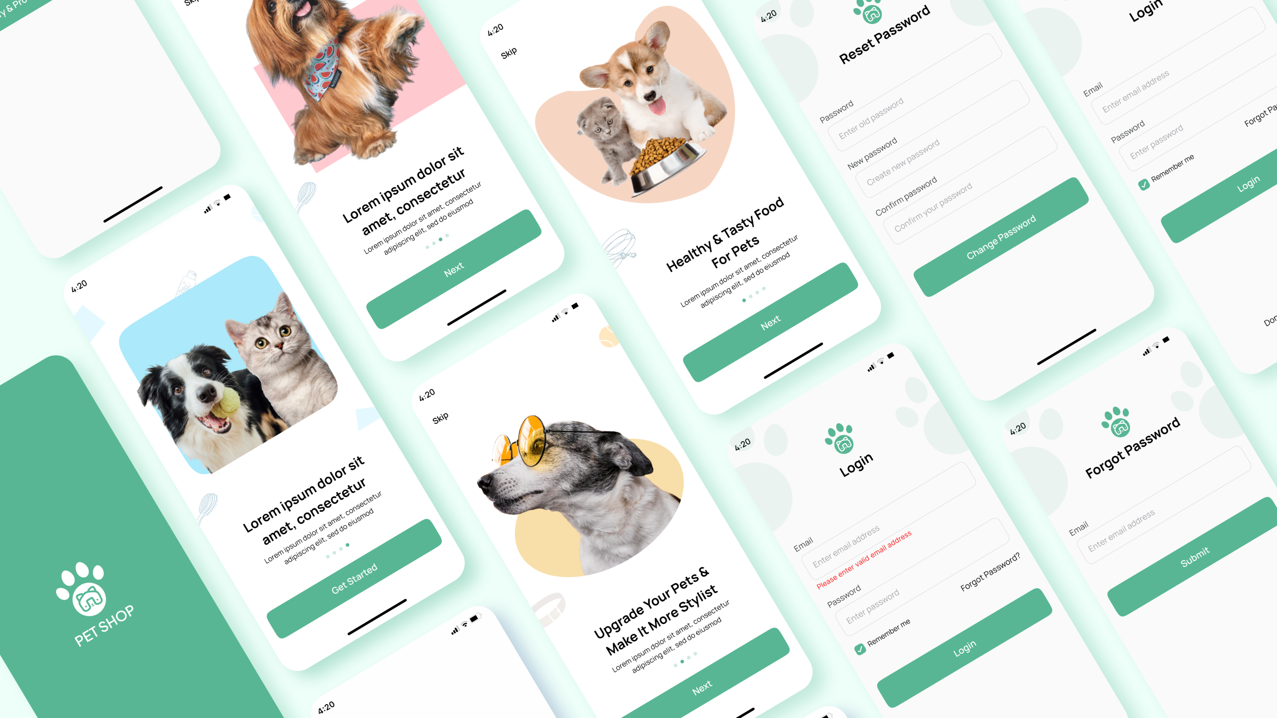 Pawzone Pet food shopping Flutter 3.x Android iOS app UI template Pet Store app